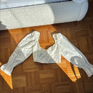 Ivory Puff Sleeve Crop Top